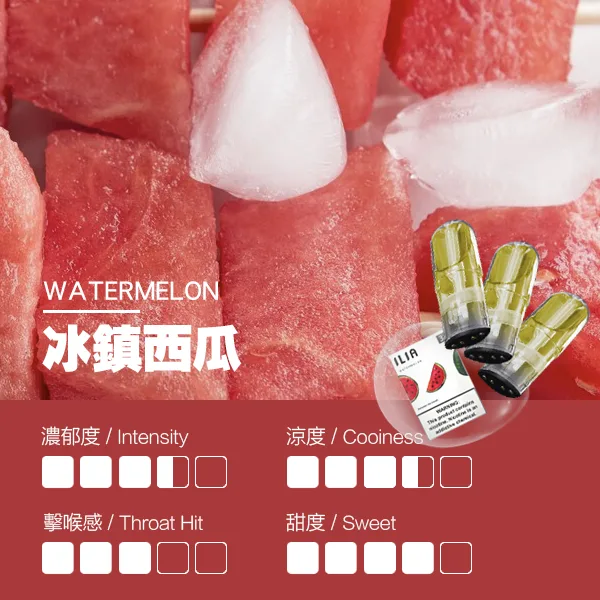 ILIA煙彈瓷芯霧化彈冰鎮西瓜口感webp | 拓撲蒸汽空間 MEHATOP 台灣官網